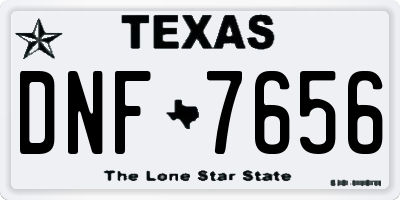 TX license plate DNF7656