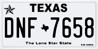 TX license plate DNF7658