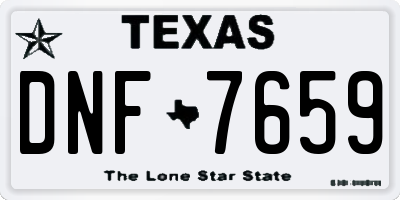 TX license plate DNF7659