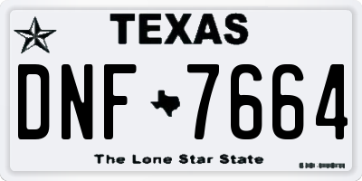 TX license plate DNF7664
