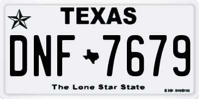 TX license plate DNF7679