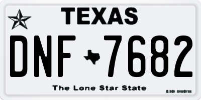 TX license plate DNF7682