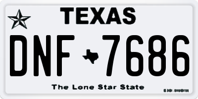 TX license plate DNF7686