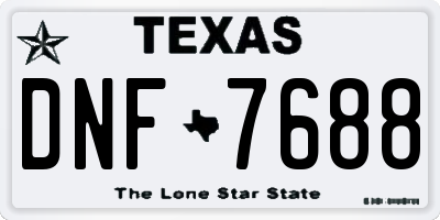 TX license plate DNF7688