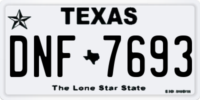 TX license plate DNF7693