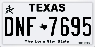 TX license plate DNF7695
