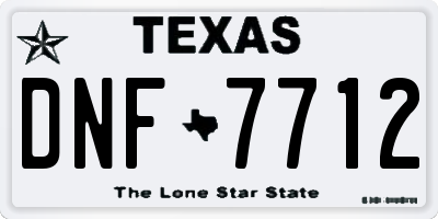 TX license plate DNF7712