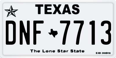 TX license plate DNF7713