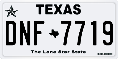 TX license plate DNF7719