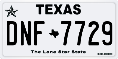 TX license plate DNF7729
