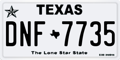 TX license plate DNF7735