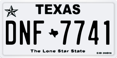 TX license plate DNF7741