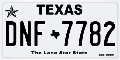 TX license plate DNF7782
