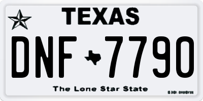 TX license plate DNF7790