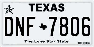 TX license plate DNF7806