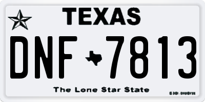 TX license plate DNF7813