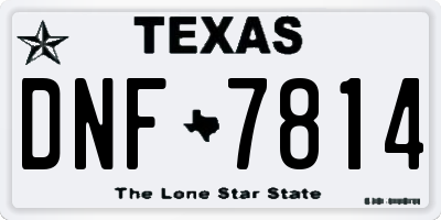 TX license plate DNF7814