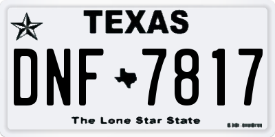 TX license plate DNF7817