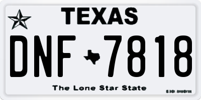 TX license plate DNF7818