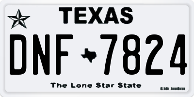 TX license plate DNF7824