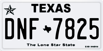 TX license plate DNF7825
