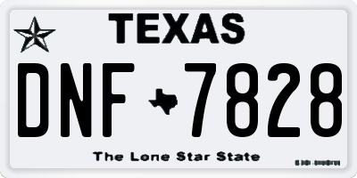 TX license plate DNF7828