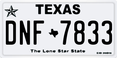 TX license plate DNF7833
