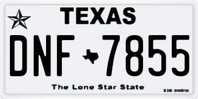 TX license plate DNF7855