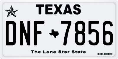 TX license plate DNF7856