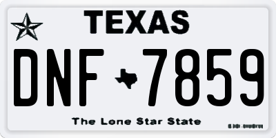 TX license plate DNF7859