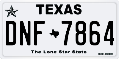 TX license plate DNF7864