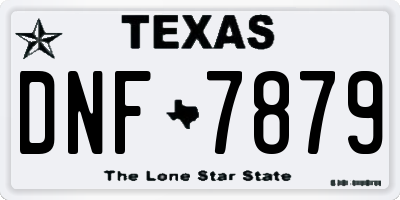TX license plate DNF7879
