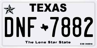 TX license plate DNF7882