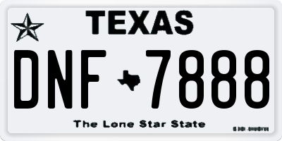 TX license plate DNF7888
