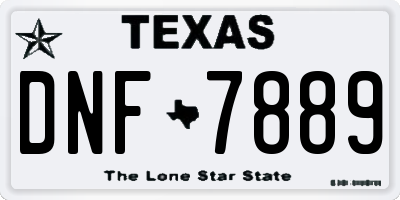 TX license plate DNF7889
