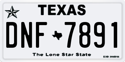 TX license plate DNF7891