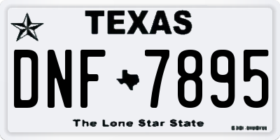 TX license plate DNF7895