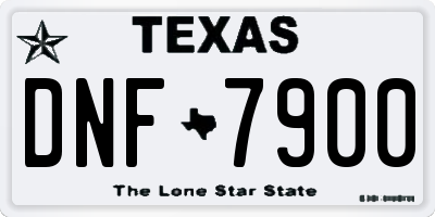TX license plate DNF7900