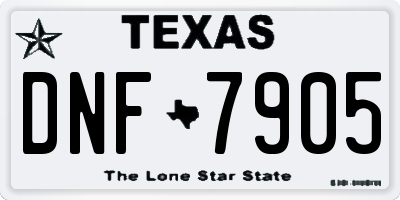 TX license plate DNF7905