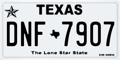 TX license plate DNF7907