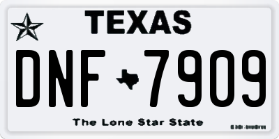 TX license plate DNF7909
