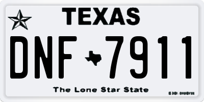 TX license plate DNF7911