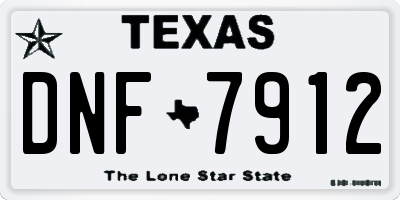 TX license plate DNF7912