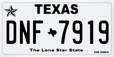 TX license plate DNF7919