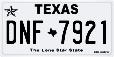 TX license plate DNF7921