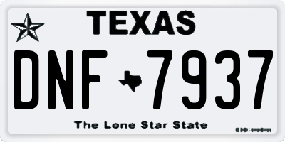 TX license plate DNF7937