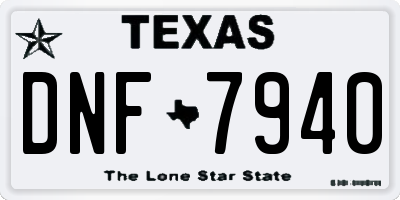 TX license plate DNF7940