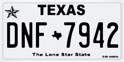 TX license plate DNF7942