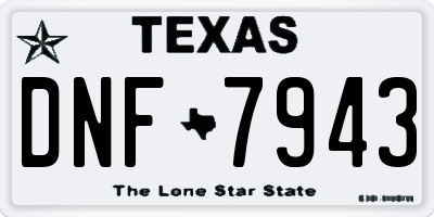 TX license plate DNF7943