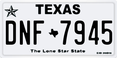 TX license plate DNF7945